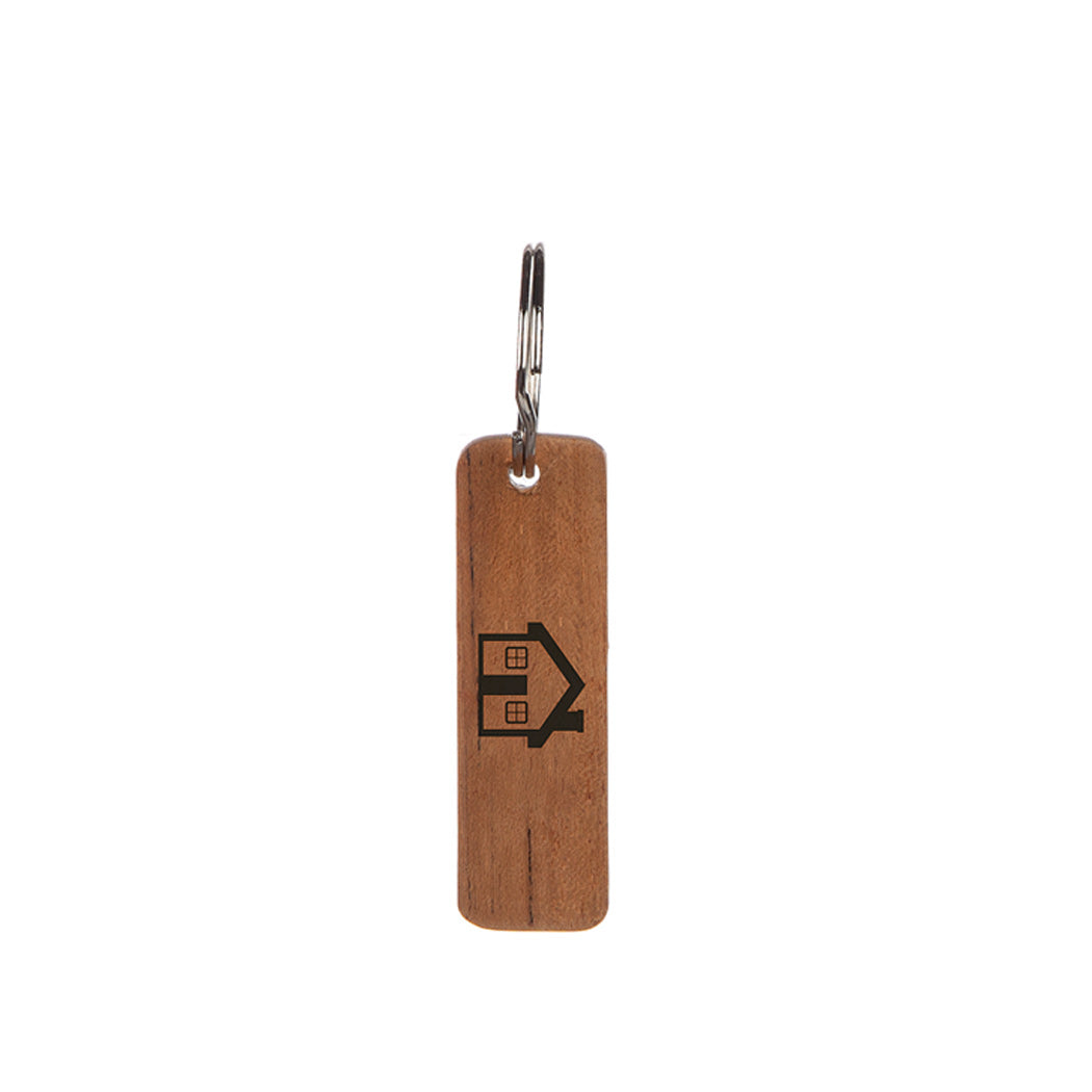 Wooden key ring with text