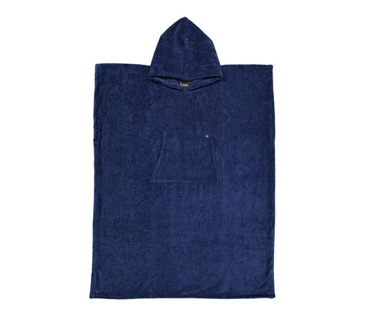badponcho blå