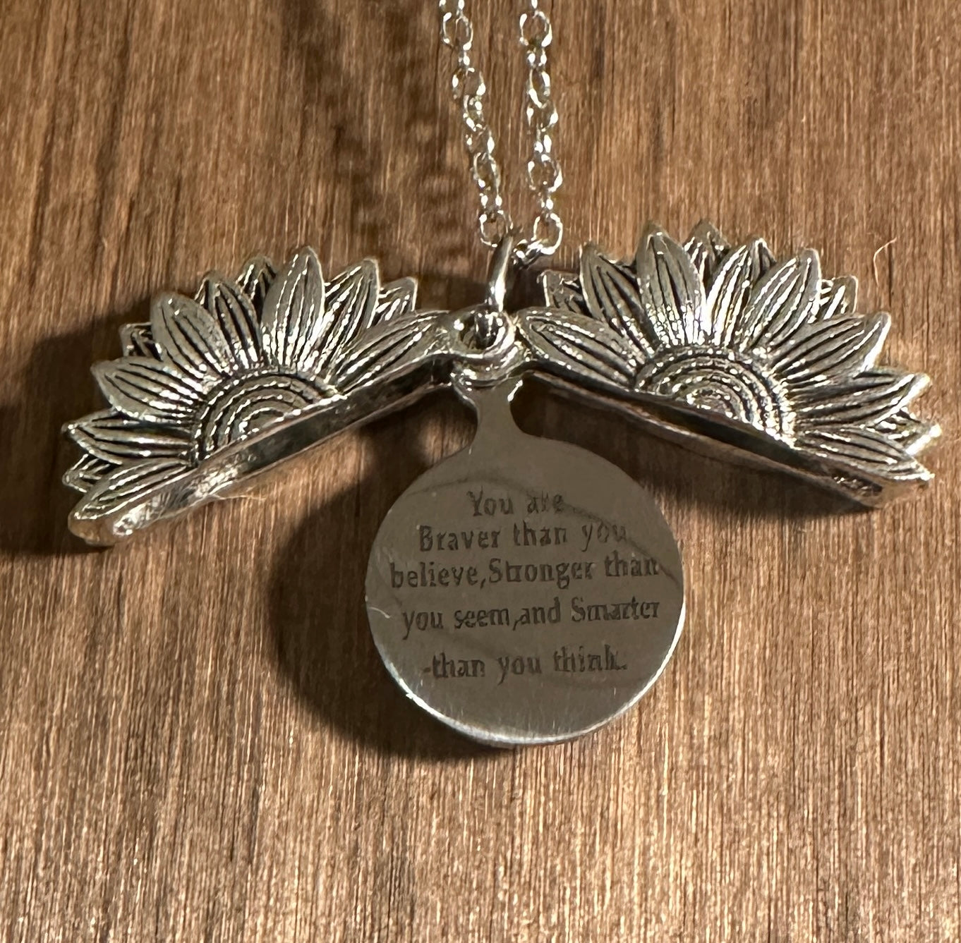 Berlock i silver med text