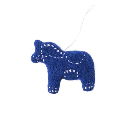 Felted Dala horse - blue