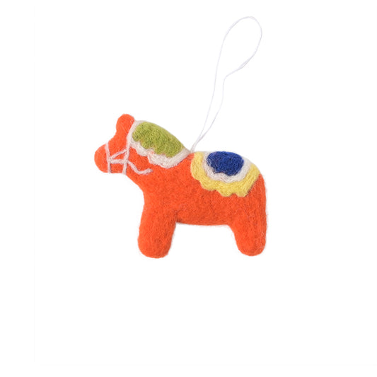 Felted Dala horse - red