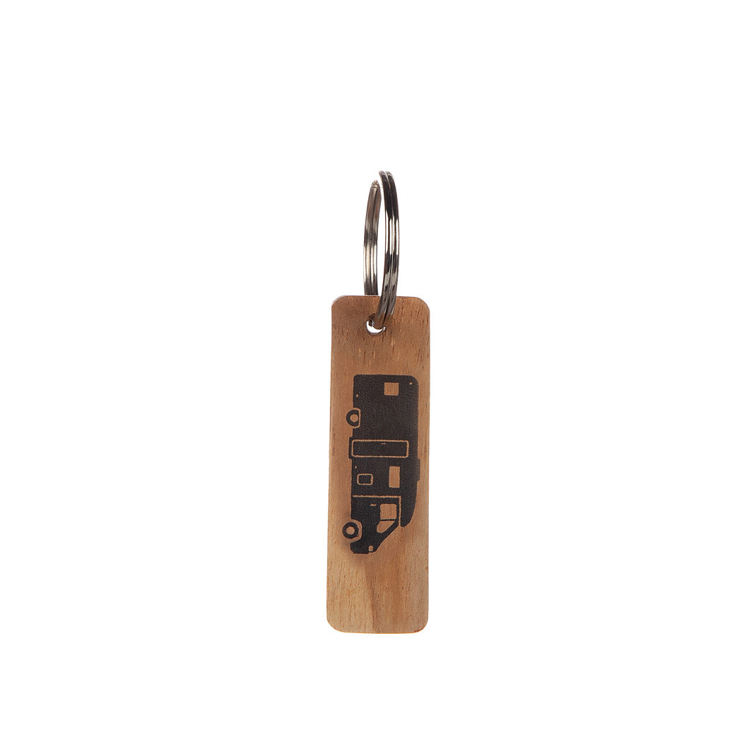 Wooden key ring with text