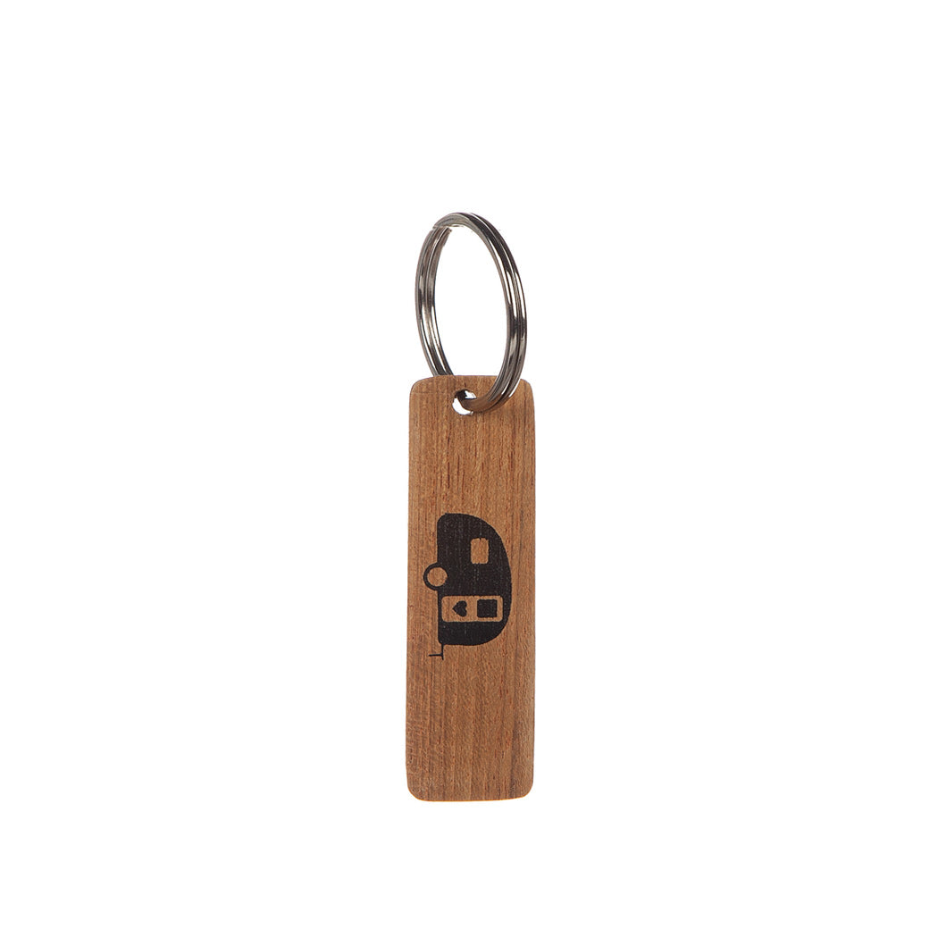 Wooden key ring with text