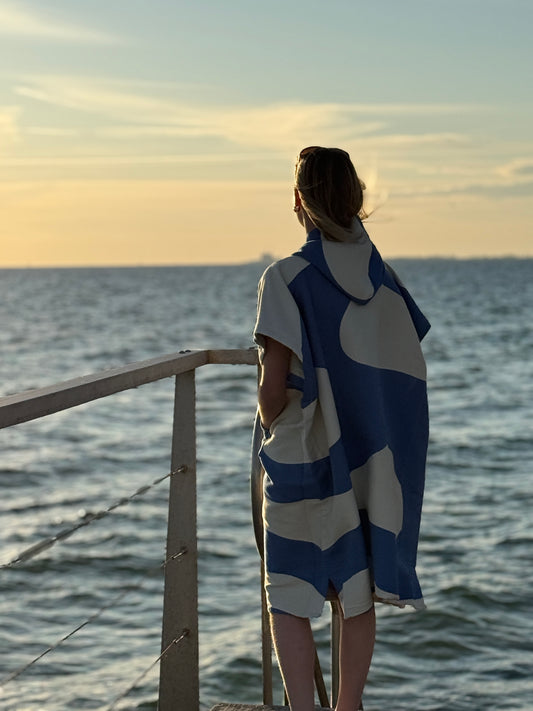 Bath poncho Aether blue