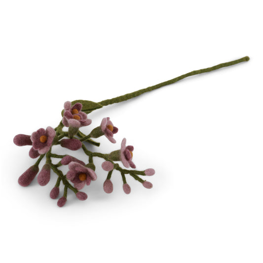 Felted branch with purple wisteria
