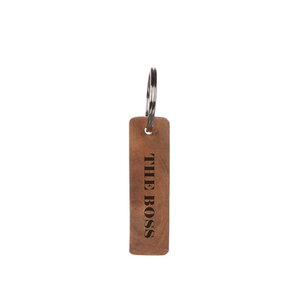 Wooden key ring with text