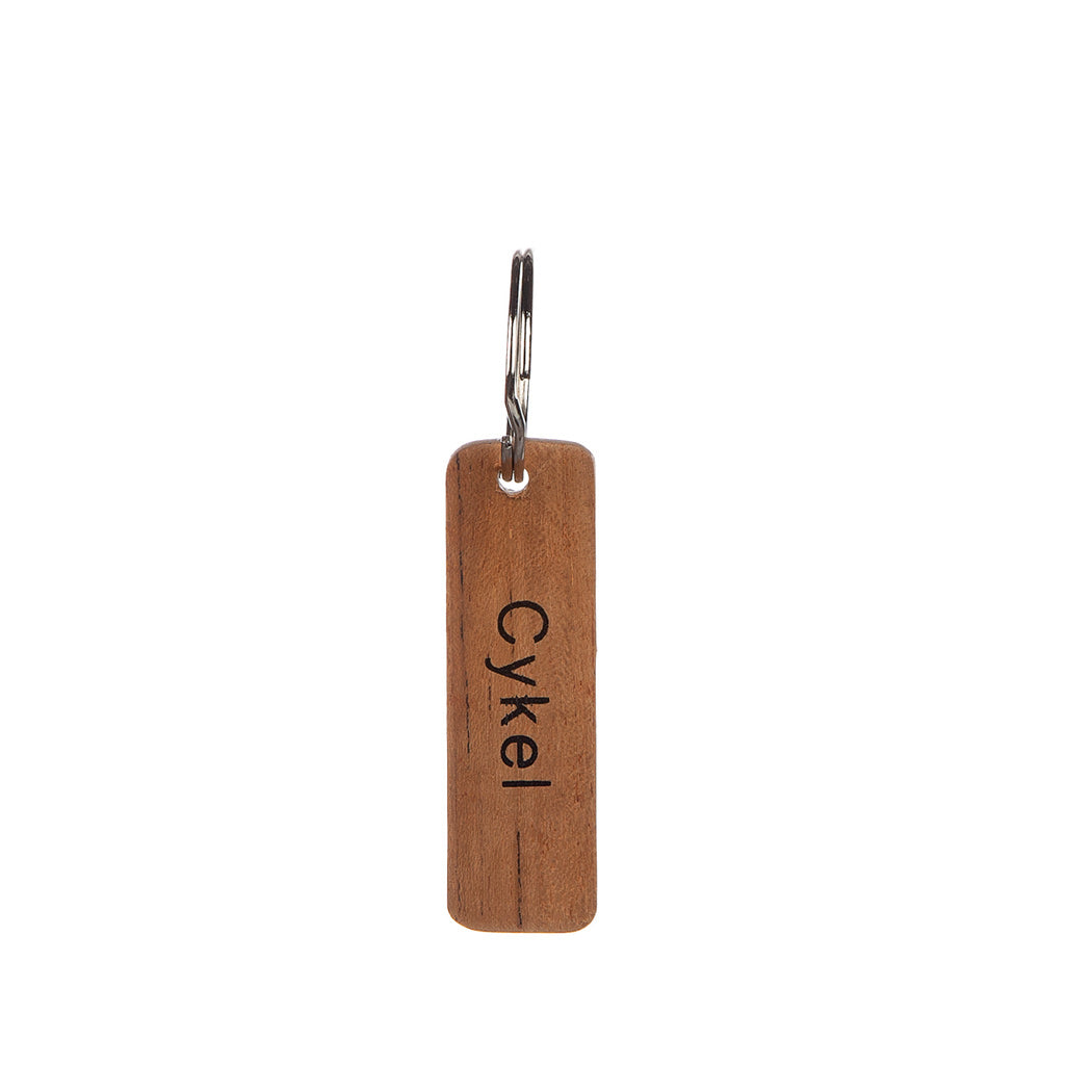 Wooden key ring with text