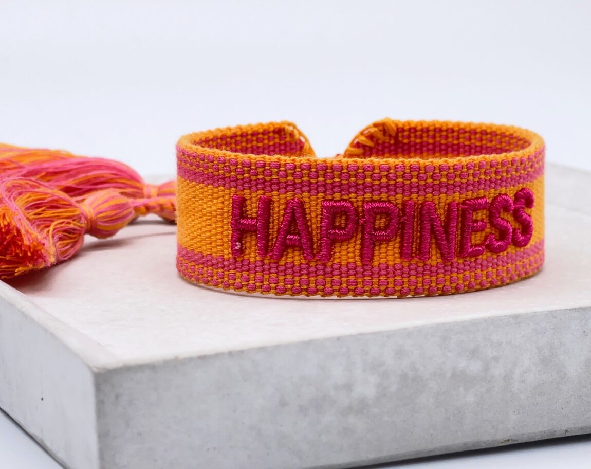 Tygarmband "Happiness"