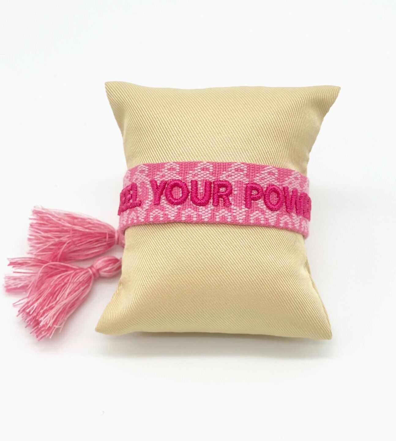 Vävt armband power rosa