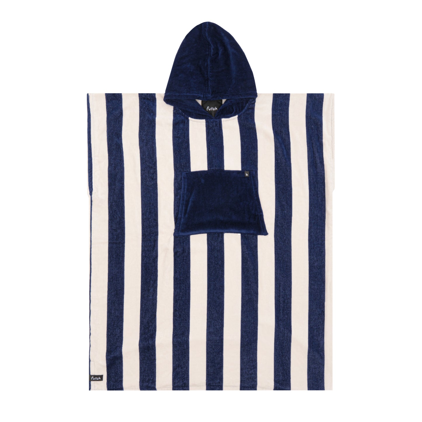 Bath poncho Terry Blue-white striped