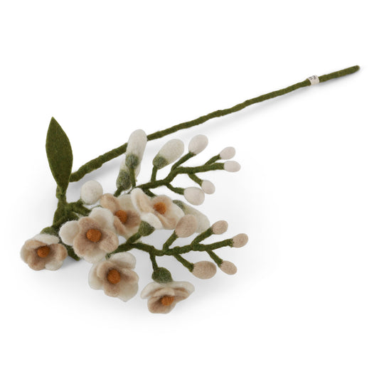 Felted branch with white (Japanese) wisteria