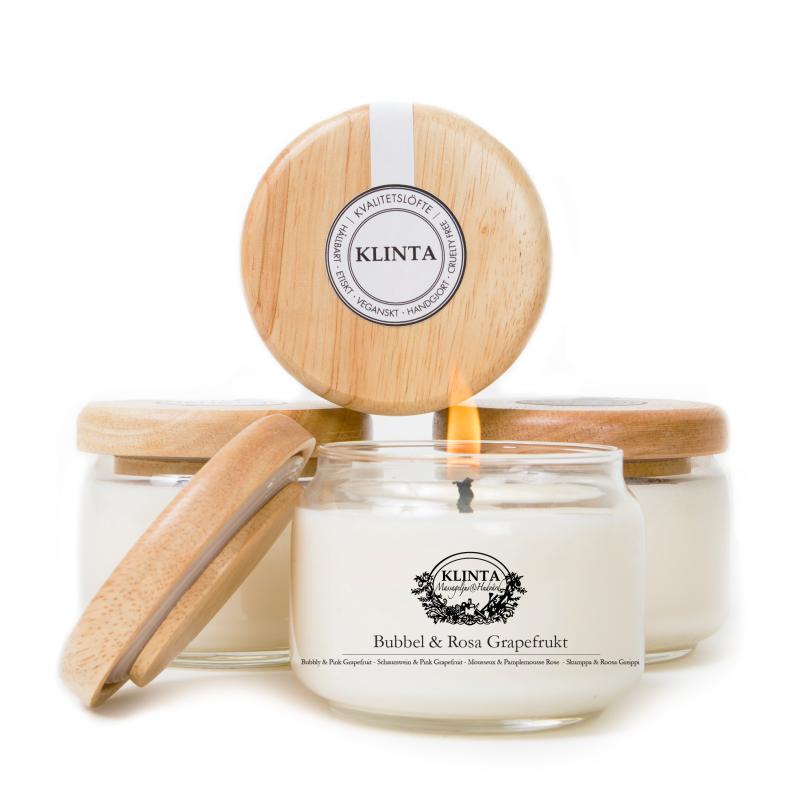 Scented candle in a jar