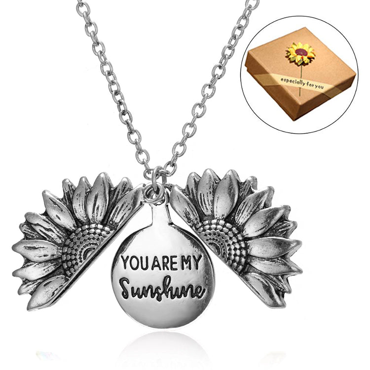 Necklace - Sunflower with the message "You are my sunshine"