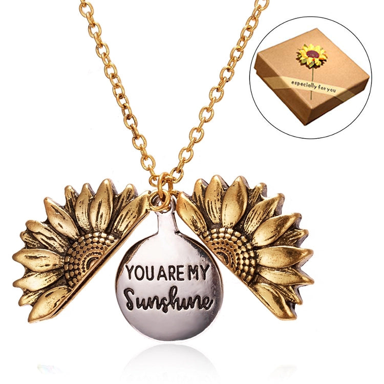 Necklace - Sunflower with the message "You are my sunshine"