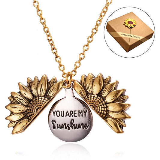 Necklace - Sunflower with the message "You are my sunshine"