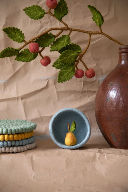 Felted apple branch