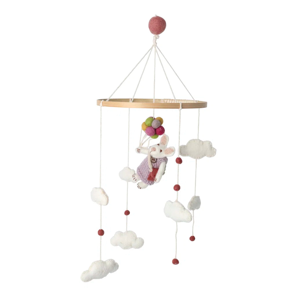 Felted mobile with forest animals