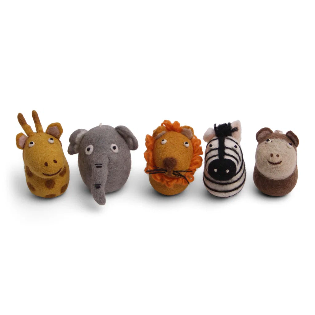 5 Felted farm animals (comes in a cloth bag)