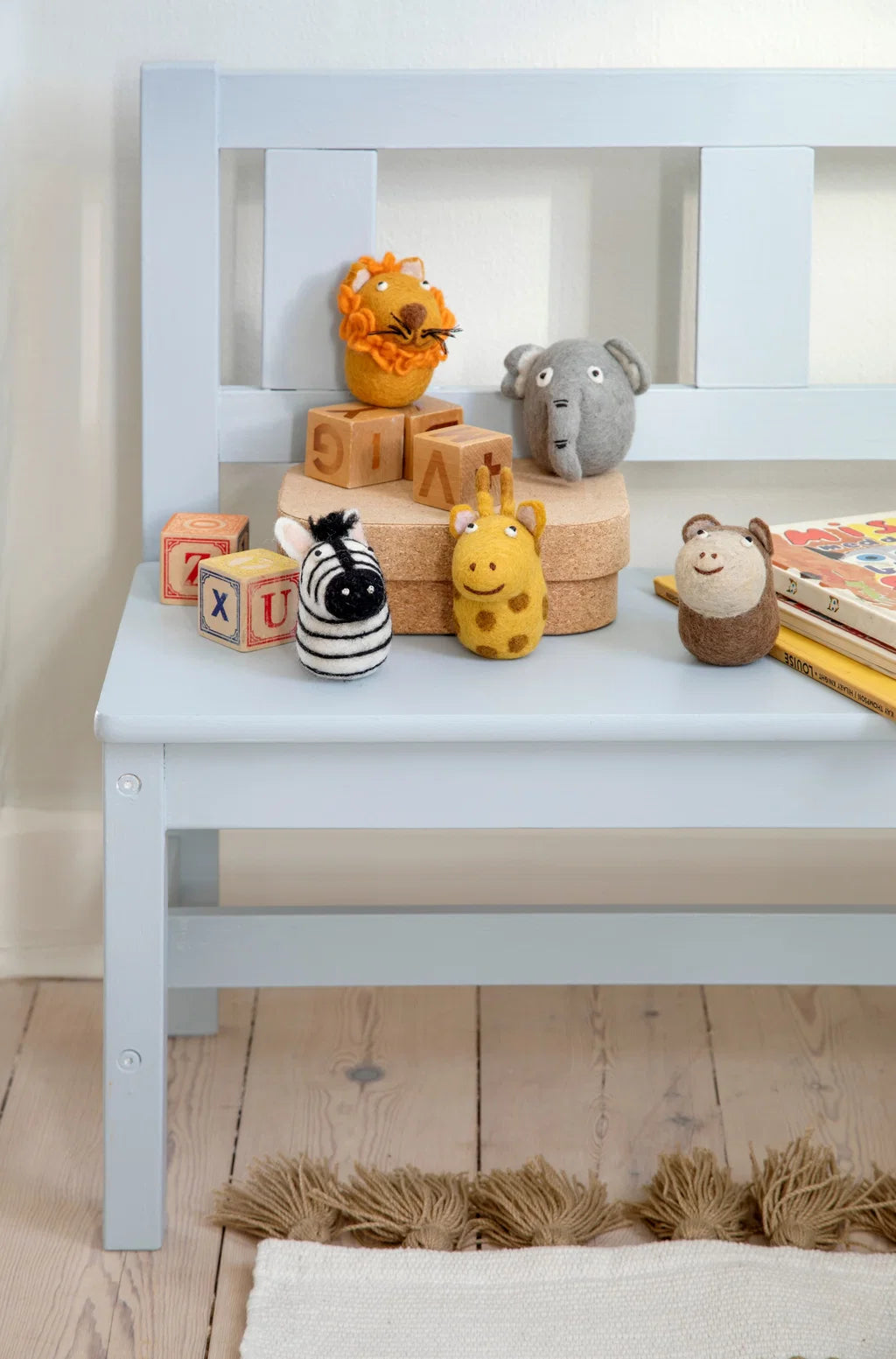 5 Felted farm animals (comes in a cloth bag)