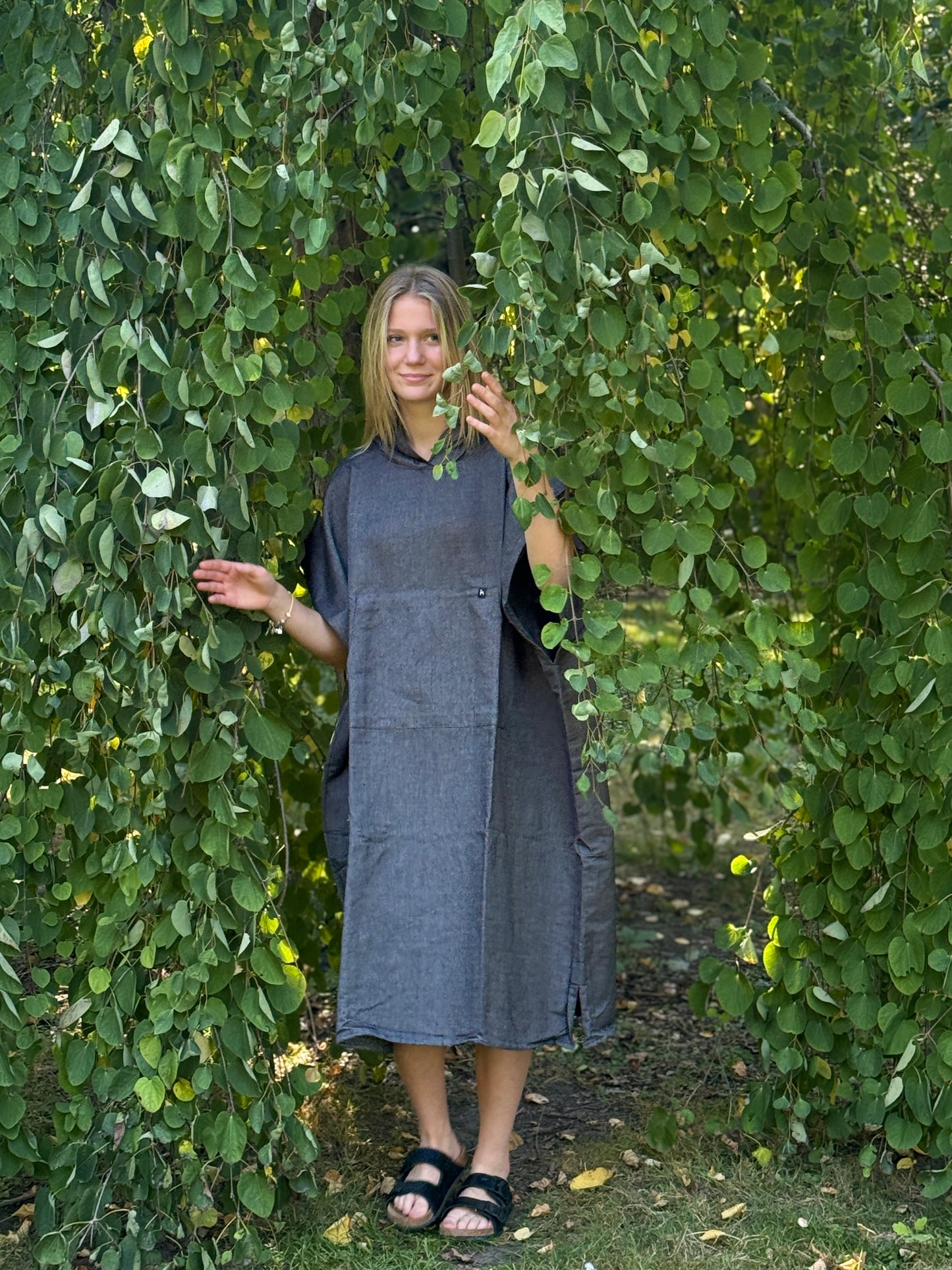 Badponcho Ericeira Svart