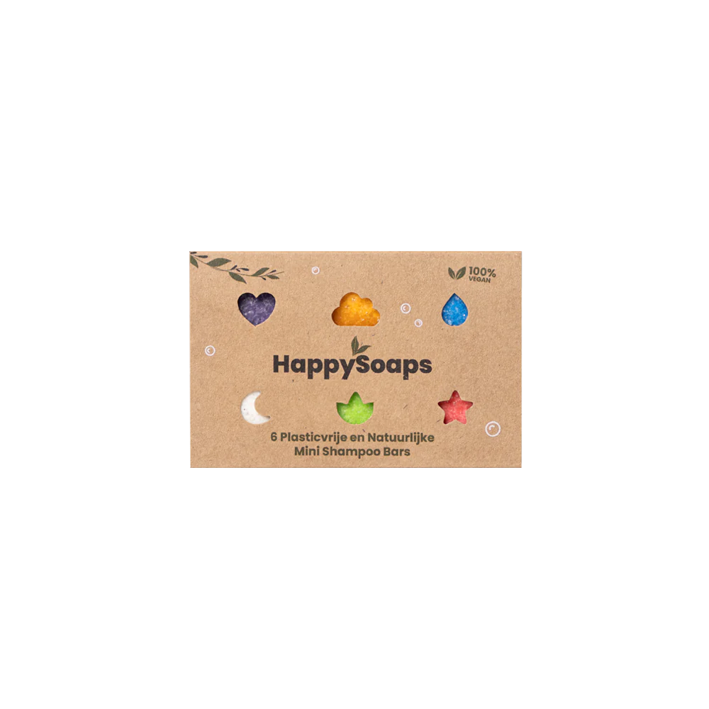 Paket med 6 olika schampobars från HappySoaps