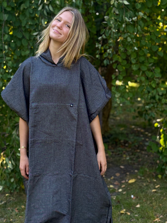 Badponcho Ericeira Svart