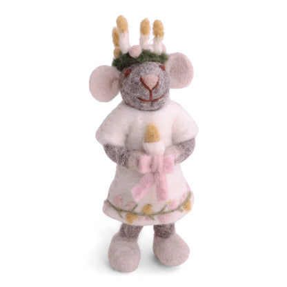 Tovad grå lucia-mus (12 cm)