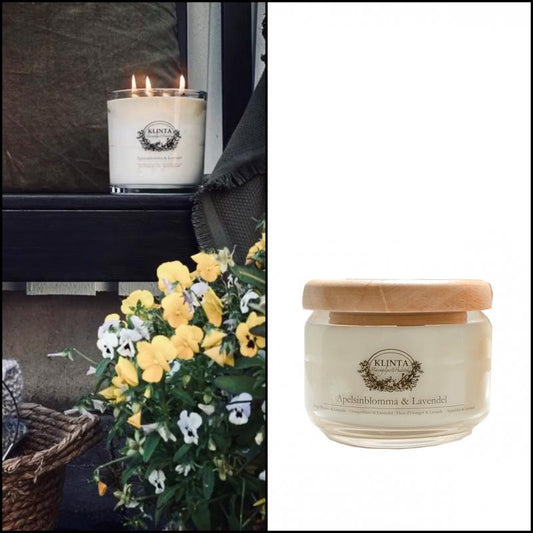 Scented candle in a jar